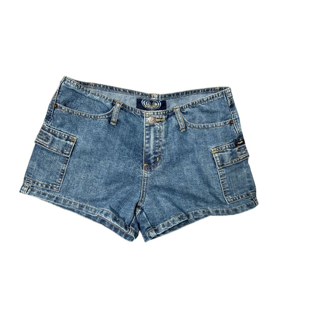 Vtg Y2K Angels Jeans Denim Cargo Shorts Utility Retro Size 3